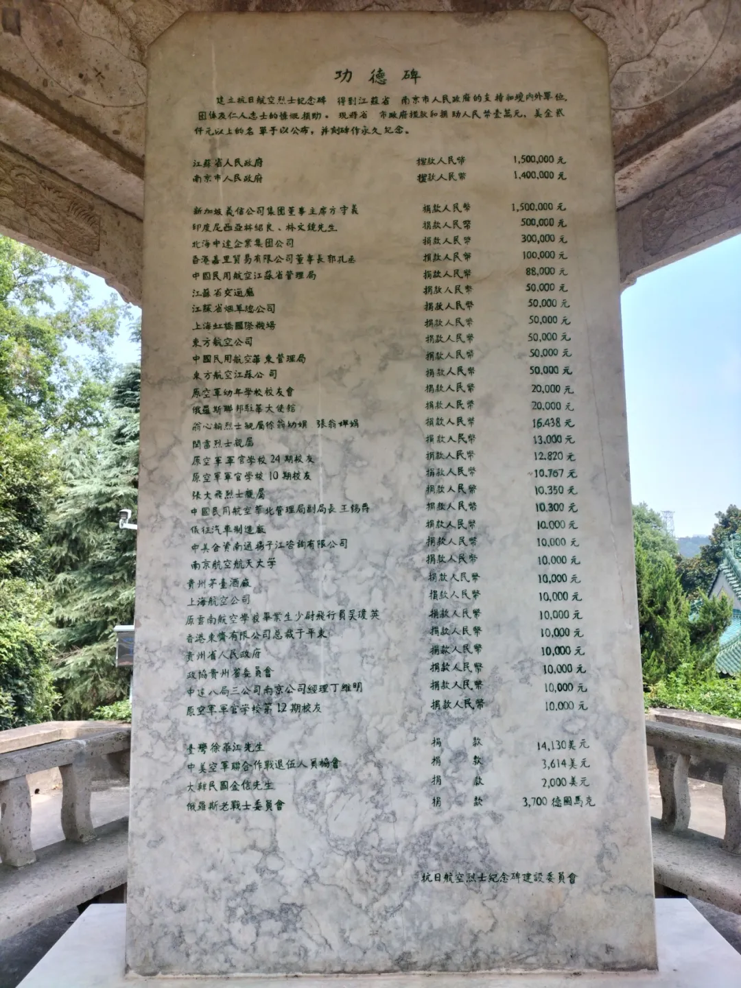 西侧功德碑 · 正面